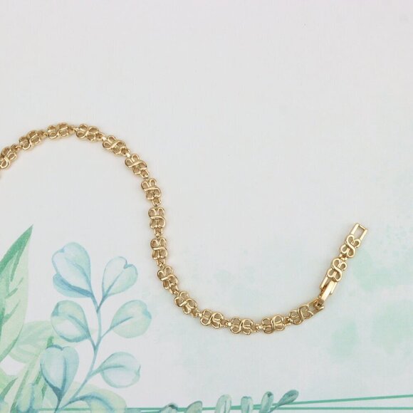 "Rose Gold Plated Heart Link Chain Bracelet in High Quality Brass, XPBL1089 - Picture 6 of 12